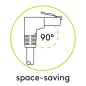 Kabel Sieciowy Patchcord Cat 6A Rj45 90°/Rj45 3M Czarny U/Utp Goobay