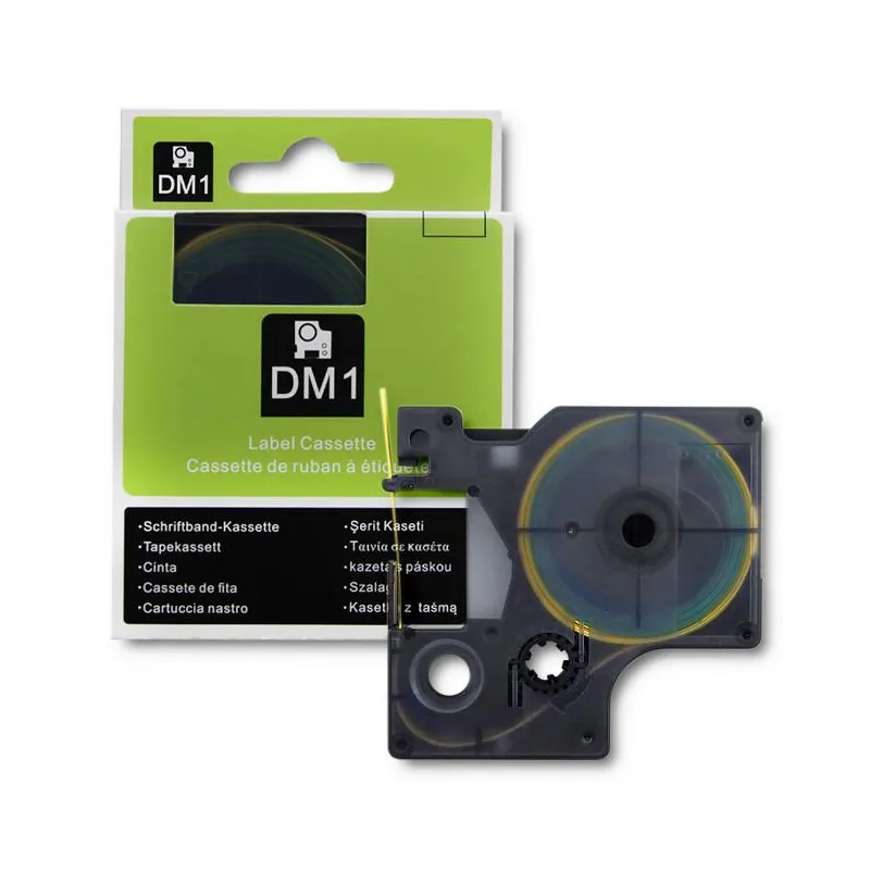 RURKA TERMOKURCZLIWA DO DRUKAREK DYMO D1/DM1 RS5Y 5MM X 2,5M ŻÓŁTA CZARNY NADRUK QOLTEC