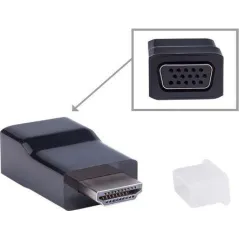 ADAPTER HDMI-A(M) NA VGA(F) FULL HD 1080P CZARNY GEMBIRD