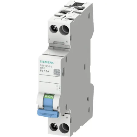 WYŁĄCZNIK AUTOMATYCZNY NADPRĄDOWY SIEMENS 5SY1716-4 16A 72V/DC 1-BIEGUNOWY NA SZYNĘ DIN