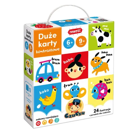 Duże karty kontrastowe 6 mies. 9 mies. CzuCzu