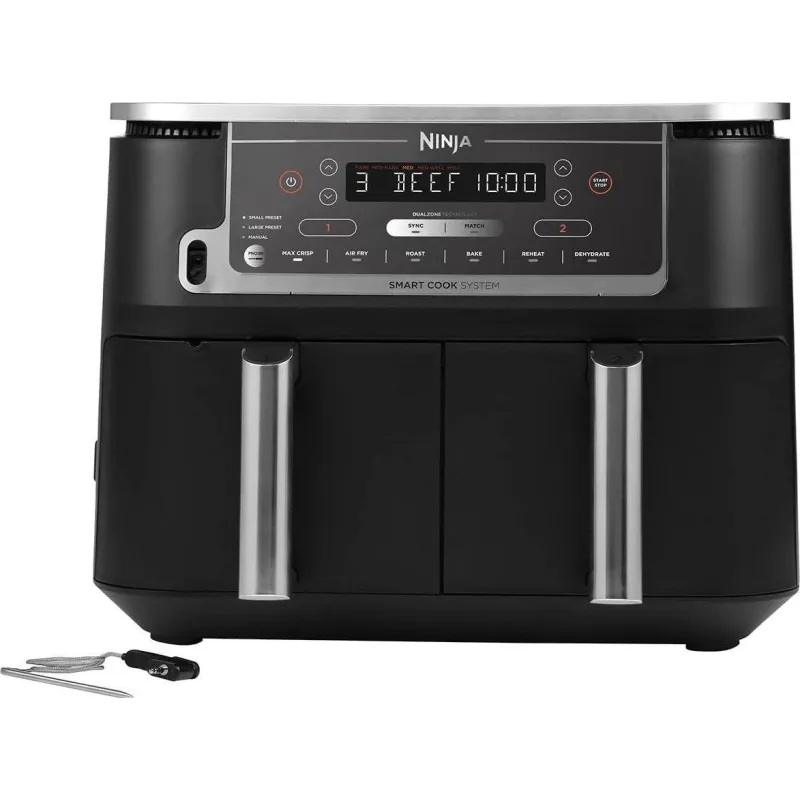 FRYTKOWNICA BEZTŁUSZCZOWA AIR FRYER Z PODWÓJNYM KOSZEM I TERMOMETREM NINJA AF451EU XXL