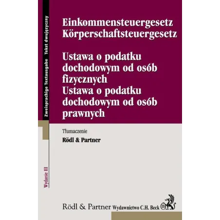 USTAWA O PODATKU DOCHODOWYM OD OSÓB FIZYCZNYCH USTAWA O PODATKU DOCHODOWYM OD OSÓB PRAWNYCH - C.H. Beck