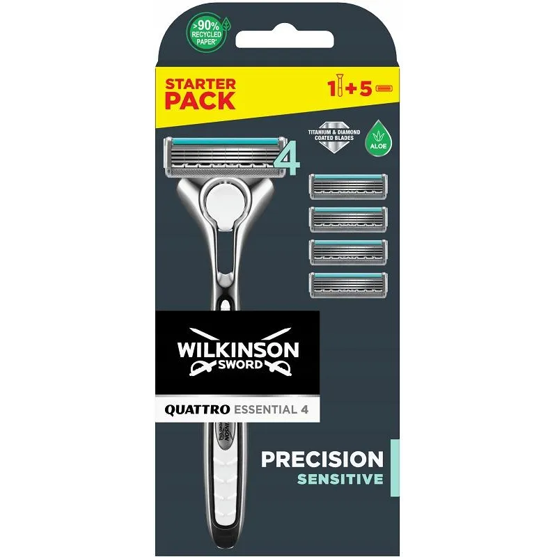 MASZYNKA DO GOLENIA WILKINSON QUATTRO SENSITIVE + 5 WKŁADÓW
