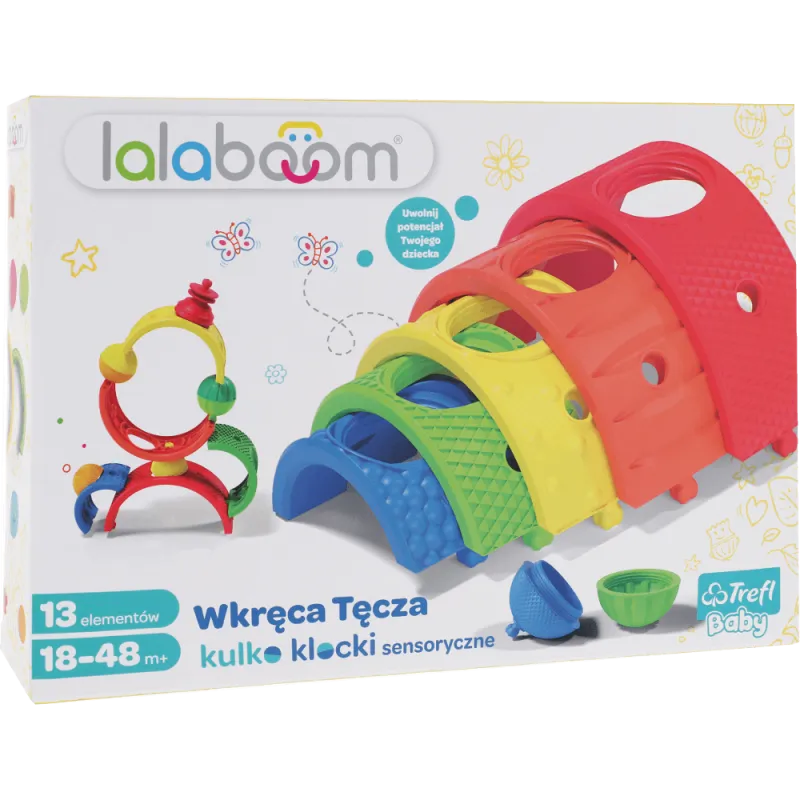 LALABOOM KULKO-KLOCKI WKRĘCA TĘCZA KLOCKI SENSORYCZNE 18M+