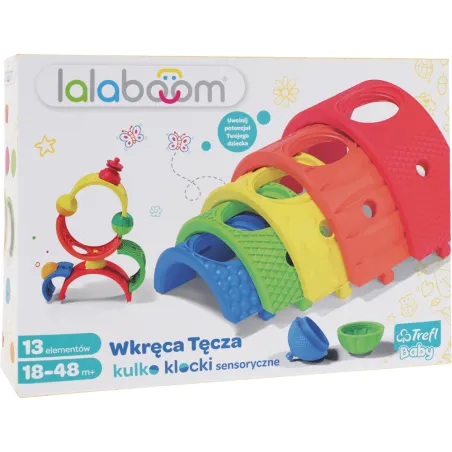 LALABOOM KULKO-KLOCKI WKRĘCA TĘCZA KLOCKI SENSORYCZNE 18M+