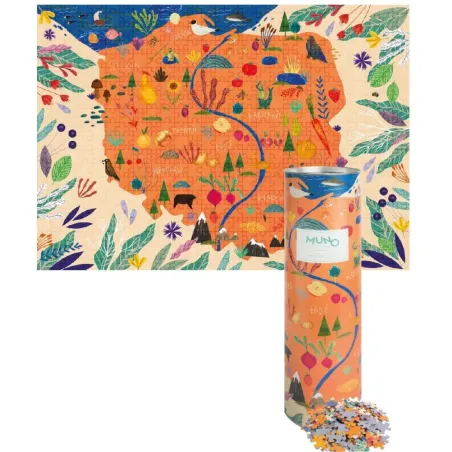 MAPA POLSKI PUZZLE 1000 ELEMENTÓW BY ANA RUDAK DLA DOROSŁYCH I MŁODZIEŻY