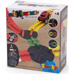 TOR WYŚCIGOWY FLEXTREME SMOBY ZESTAW ZE SKRZYŻOWANIEM I ROZJAZDAMI 4+