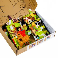 DZIEŃ NA WSI + FIGURKI EKO PUZZLE 16 ELEMENTÓW 2+