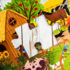 DZIEŃ NA WSI + FIGURKI EKO PUZZLE 16 ELEMENTÓW 2+