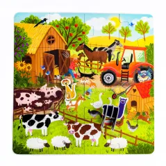 DZIEŃ NA WSI + FIGURKI EKO PUZZLE 16 ELEMENTÓW 2+