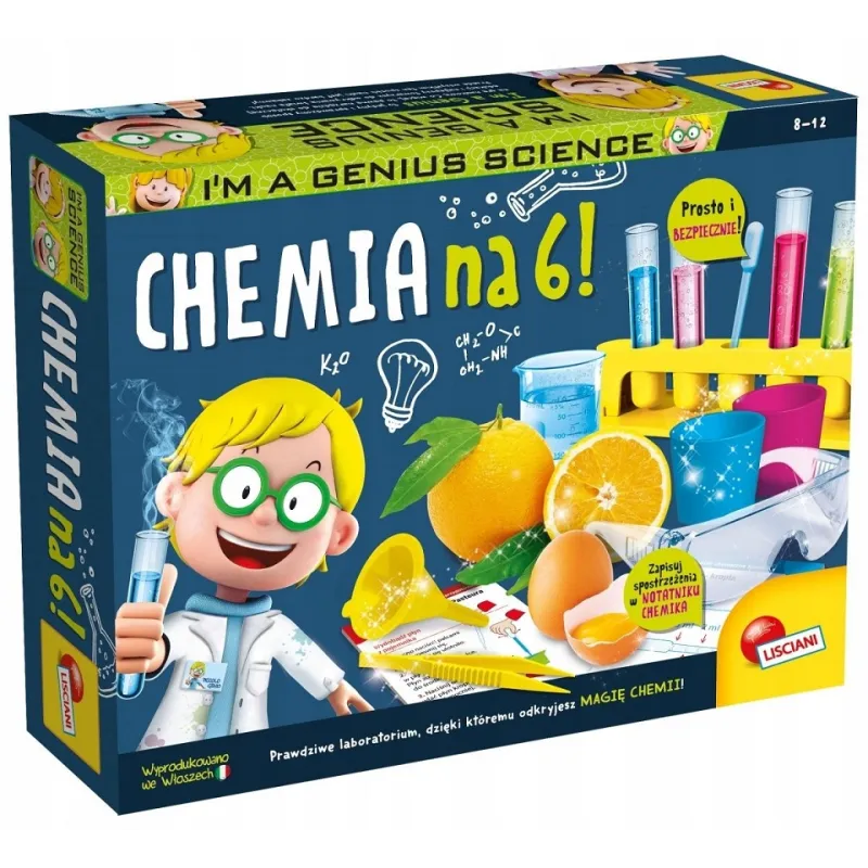 CHEMIA NA 6! MAŁY GENIUSZ ZESTAW NAUKOWY 8+ - Lisciani