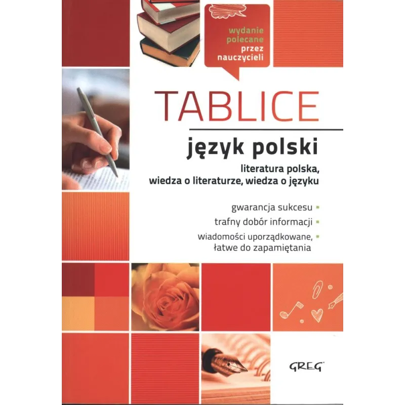 JĘZYK POLSKI. TABLICE: LITERATURA POLSKA, WIEDZA O LITERATURZE, WIEDZA O JĘZYKU - Greg