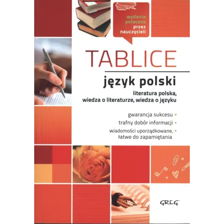 JĘZYK POLSKI. TABLICE: LITERATURA POLSKA, WIEDZA O LITERATURZE, WIEDZA O JĘZYKU - Greg