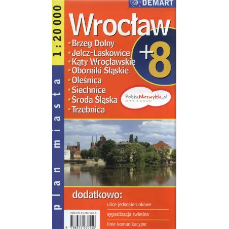 WROCŁAW +8 PLAN MIASTA 1 : 20 000 - Demart