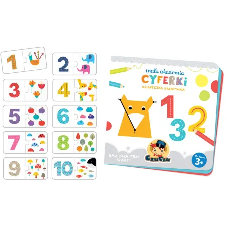 Cyferki Mała Akademia Książeczka Z Naklejkami + Edukacyjny Zestaw Puzzli Czuczu 3+