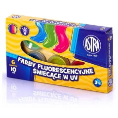 FARBY PLAKATOWE 6 KOLORÓW 10 ML FLUORESCENCYJNE 3+ - Astra