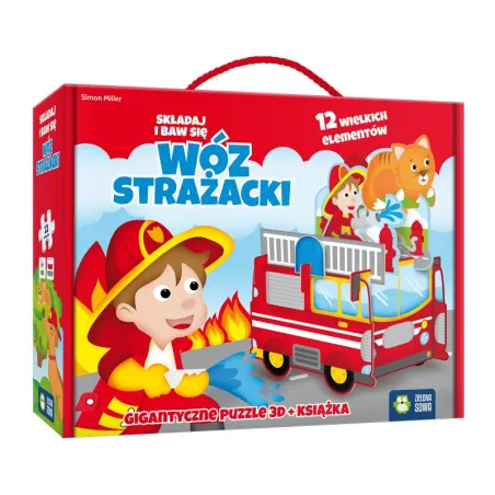 WÓZ STRAŻACKI SKŁADAJ I BAW SIĘ PUZZLE 3D + KSIĄŻKA 4+ - Zielona Sowa