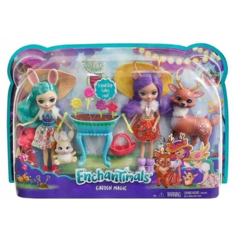 ENCHANTIMALS GARDEN MAGIC LALKA + ZWIERZĄTKO + AKCESORIA 4+