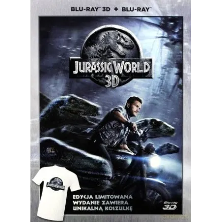 JURASSIC WORLD BLURAY PL 3D + 2D + KOSZULKA ROZM. L