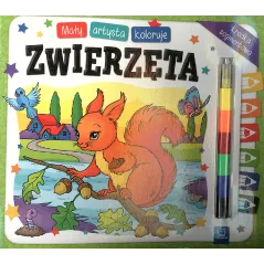 MAŁY ARTYSTA KOLORUJE ZWIERZĘTA + KREDKA SEGMENTOWA 5+ - Aksjomat