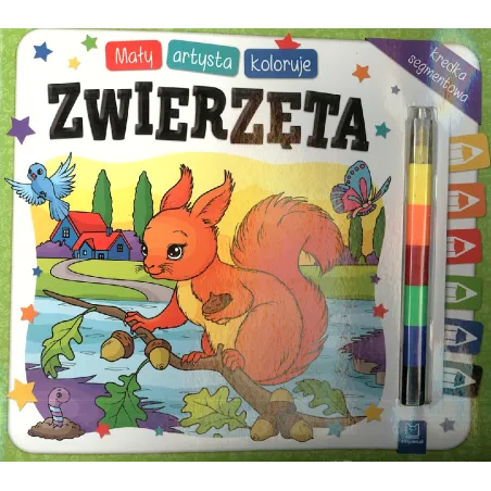 MAŁY ARTYSTA KOLORUJE ZWIERZĘTA + KREDKA SEGMENTOWA 5+ - Aksjomat