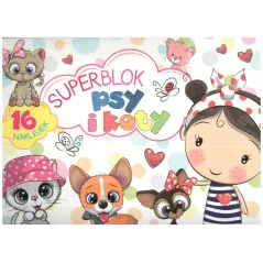 SUPERBLOK PSY I KOTY 16 NAKLEJEK 