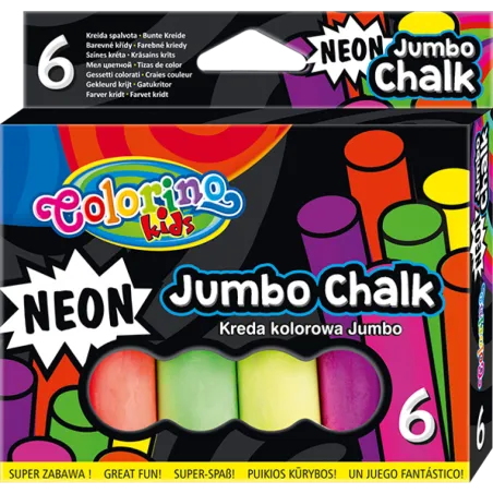 Kreda Kolorowa Jumbo Neon 6 Kolorów Colorino Kreda Kolorowa Jumbo Neon 6 Kolorów Colorino