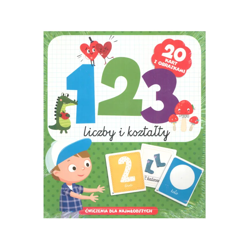 123 LICZBY I KSZTAŁTY 20 KART Z OBRAZKAMI - Olesiejuk