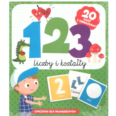 123 LICZBY I KSZTAŁTY 20 KART Z OBRAZKAMI - Olesiejuk