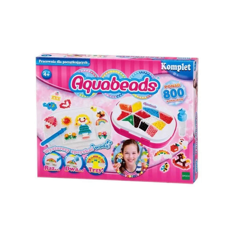KORALIKI WODNE AQUABEADS PRACOWNIA DLA POCZĄTKUJĄCYCH 800 ELEMENTÓW 4+