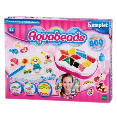 KORALIKI WODNE AQUABEADS PRACOWNIA DLA POCZĄTKUJĄCYCH 800 ELEMENTÓW 4+