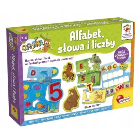 ALFABET SŁOWA I LICZBY CAROTINA GRA EDUKACYJNA 3-6 LAT
