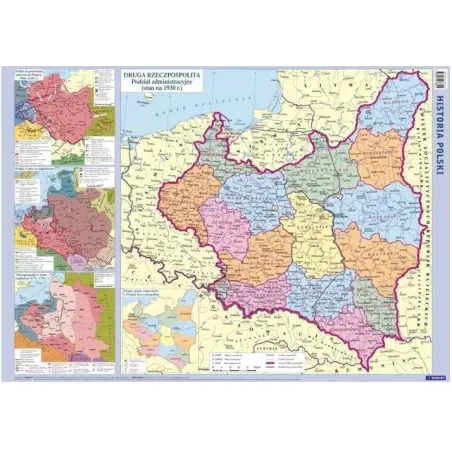 HISTORIA POLSKI DWUSTRONNA MAPA ŚCIENNA - Demart