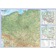 MAPA POLSKI PLANSZA EDUKACYJNA NA ŚCIANĘ I BIURKO - Demart