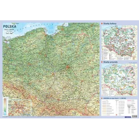 MAPA POLSKI PLANSZA EDUKACYJNA NA ŚCIANĘ I BIURKO - Demart