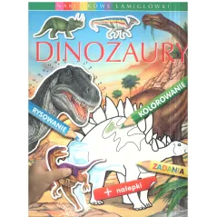 DINOZAURY NAKLEJKOWE ŁAMIGŁÓWKI 5+ - Olesiejuk