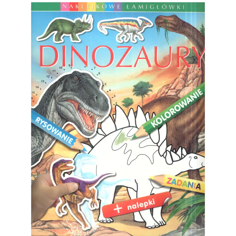 DINOZAURY NAKLEJKOWE ŁAMIGŁÓWKI 5+ - Olesiejuk