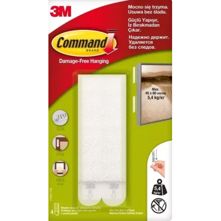 RZEPY DO WIESZANIA WĄSKIE RAMEK COMMAND - 3M