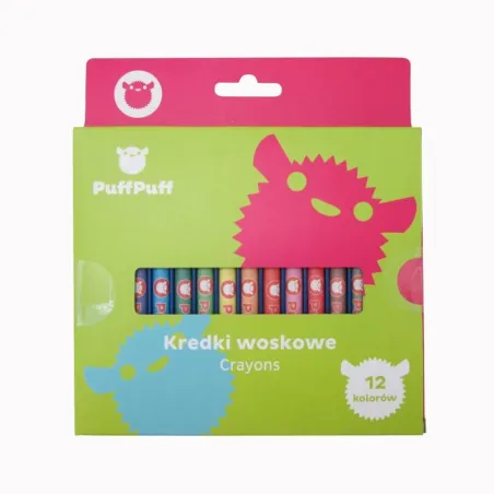 Kredki Woskowe 12 Kolorów Puffpuff Kredki Woskowe 12 Kolorów Puffpuff