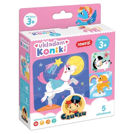 UKŁADAM KONIKI PUZZLE 5 UKŁADANEK CZUCZU 3+ - Bright Junior Media