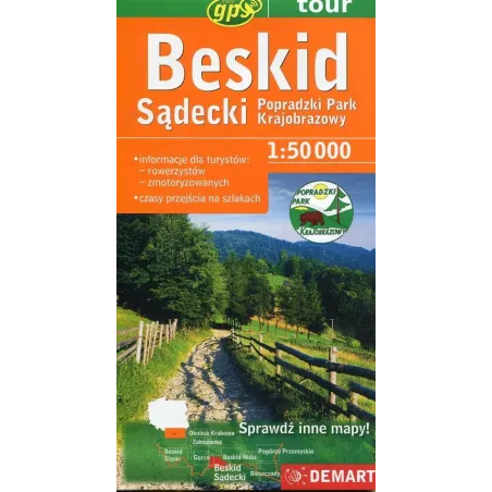 BESKID SĄDECKI, POPRADZKI PARK KRAJOBRAZOWY. MAPA TURYSTYCZNA 1 : 50 000 - Demart