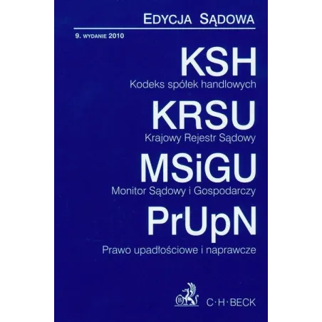 KODEKS SPÓŁEK HANDLOWYCH KRAJOWY REJESTR SĄDOWY MONITOR SĄDOWY I GOSPODARCZY PRAWO UPADŁOŚCIOWE I NAPRAWCZE Barbara Por...