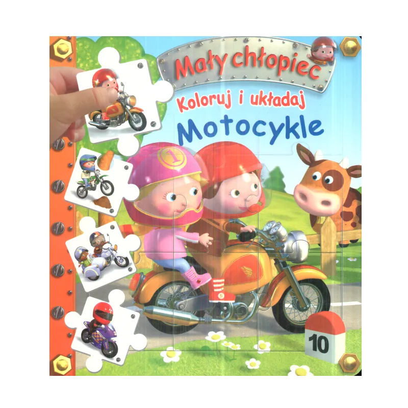 MAŁY CHŁOPIEC KOLORUJ I UKŁADAJ MOTOCYKLE - Olesiejuk