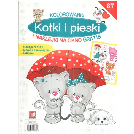 Kolorowanki Kotki I Pieski + Naklejki Na Okno