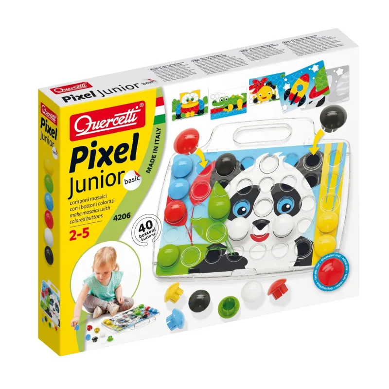 MOZAIKA PIXEL JUNIOR BASIC 49 ELEMENTÓW 2+ - Quercetti