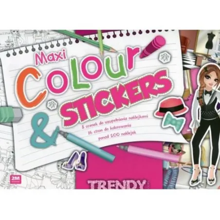BLOK MAXI COLOUR STICKERS KOLOROWANKA - Olesiejuk