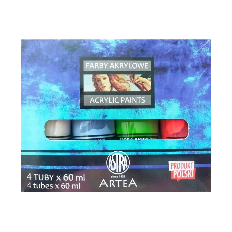 ARTYSTYCZNE FARBY AKRYLOWE 4 TUBY X 60ML - Astra