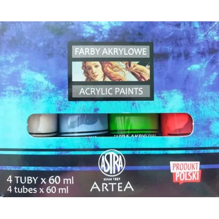 ARTYSTYCZNE FARBY AKRYLOWE 4 TUBY X 60ML - Astra