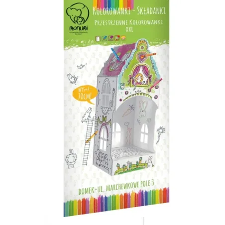 DOMEK UL MARCHEWKOWE POLE KOLOROWANKA SKŁADANKA XXL ZESTAW KREATYWNY - Monumi